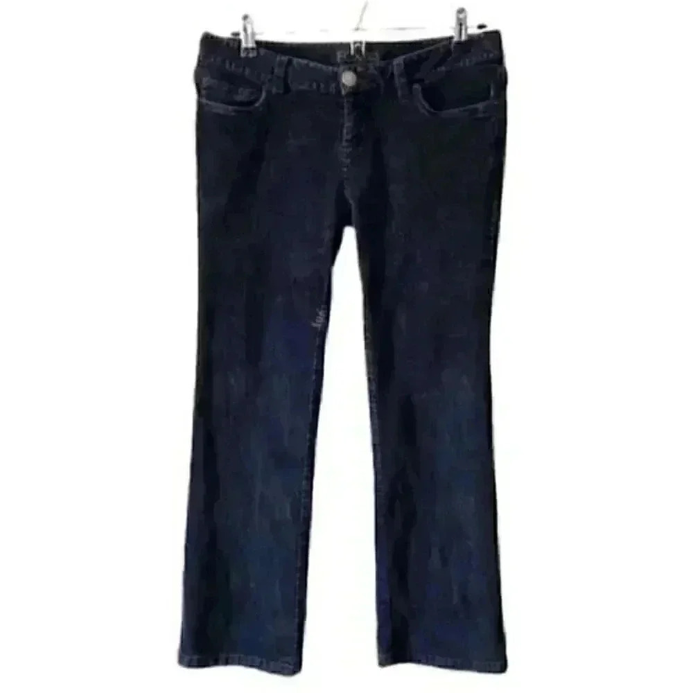 VTG Fox Jeans Low Rise Straight Leg Black Ankle Crop Corduroy Jeans Y2K Size 7